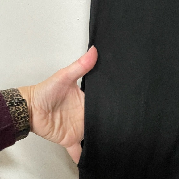 garnet Hill Black Maxi Dress, High Surplice Neckline, Button Back, Med - Picture 8 of 11